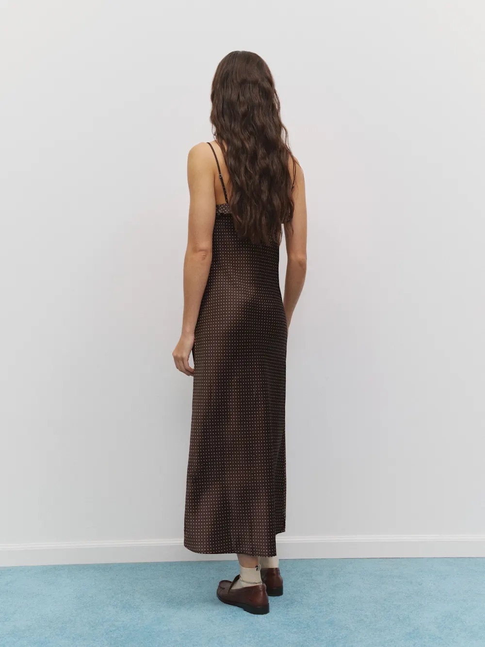 Reformation Aribella Silk Dress In pin Dot, NEW WITHOUT TAGS, NEVER WORN. - Picture 4 of 4